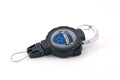 Large Retractable Gear Tether with Rotating Clip, 48 inch Kevlar Cord, Black Polycarbonate Case U814