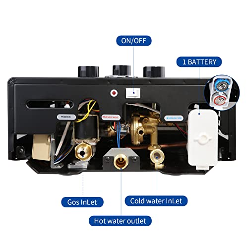 Outdoor Portable Propane Tankless Water Heater 4.21GPM 16L with Digital Display E10422
