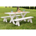White Vinyl Picnic Table with Benches Y9842