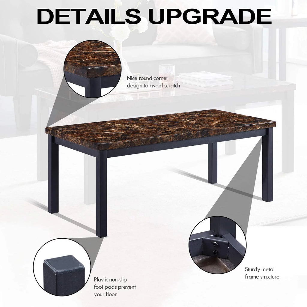 3 Piece Faux Marble Coffee Table Set F266