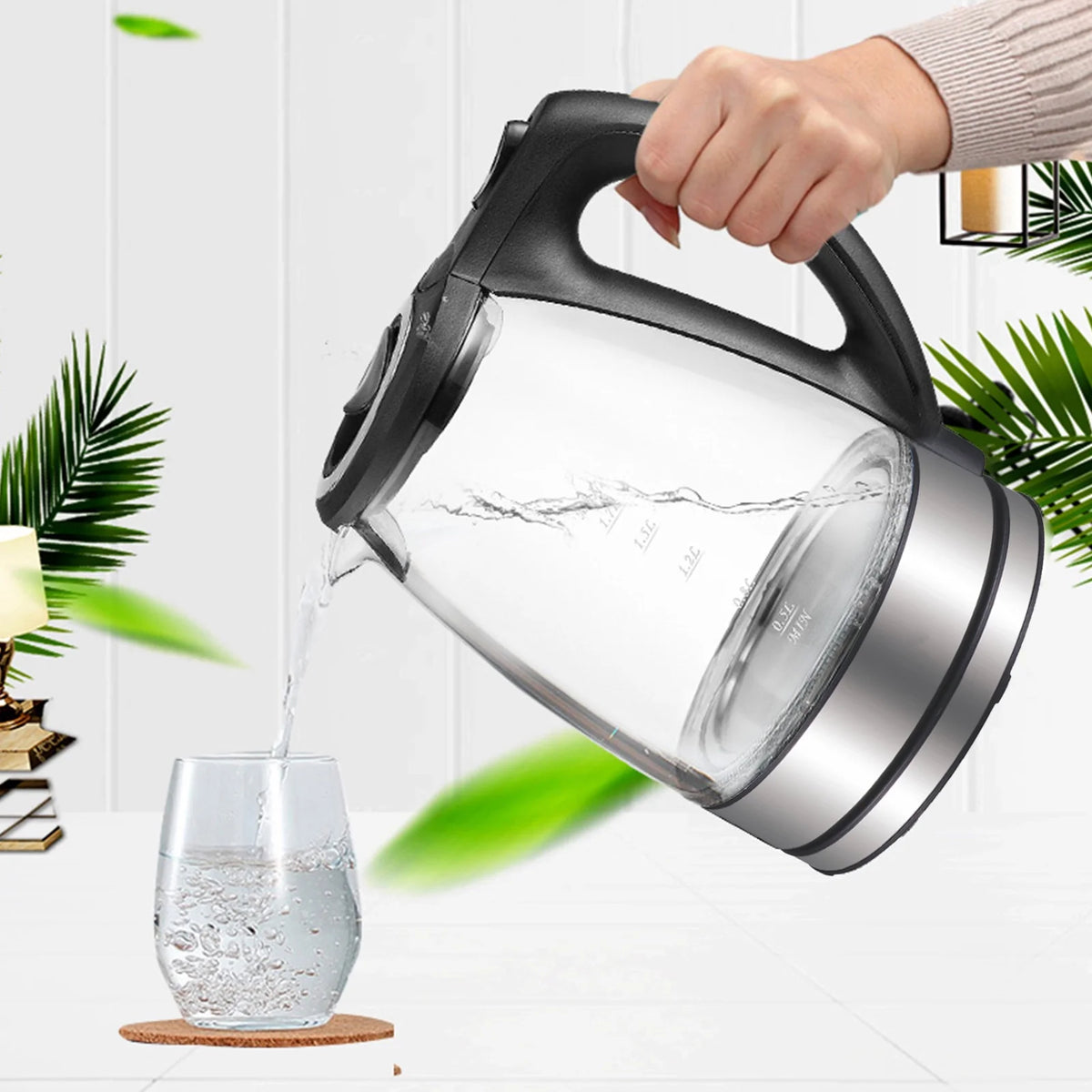 1.7L Electric Kettle 1500W Glass Q905780