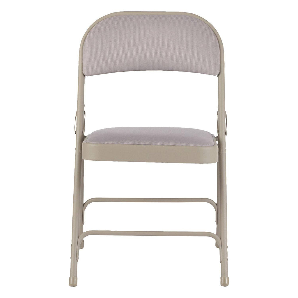 Steel Folding Chair with Fabric Back and Seat, Tan, 4/Carton C26008