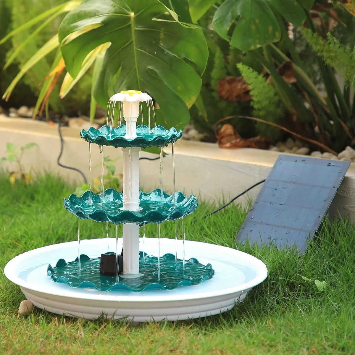 3 Tiered Bird Bath with 3.5W Solar Pump Z4731