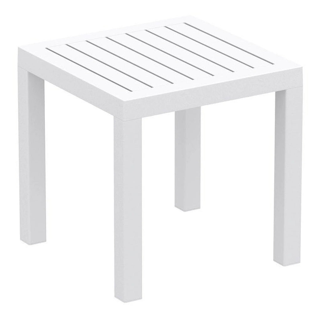 2 Piece White Resin Patio Side Table Set Z16217