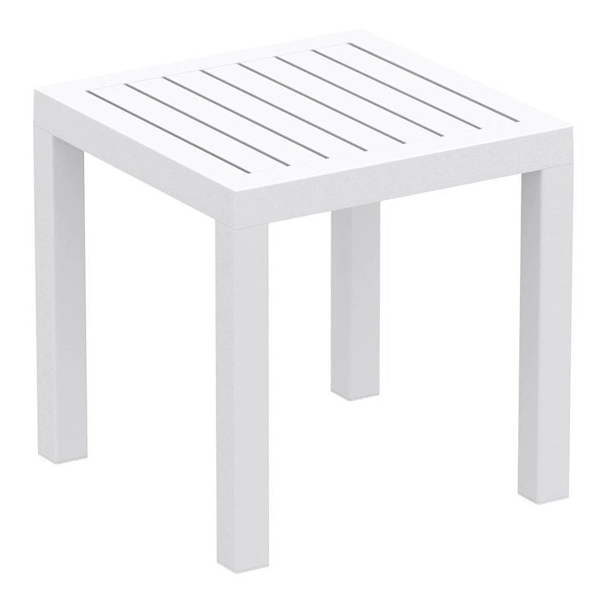 2 Piece White Resin Patio Side Table Set Z16217