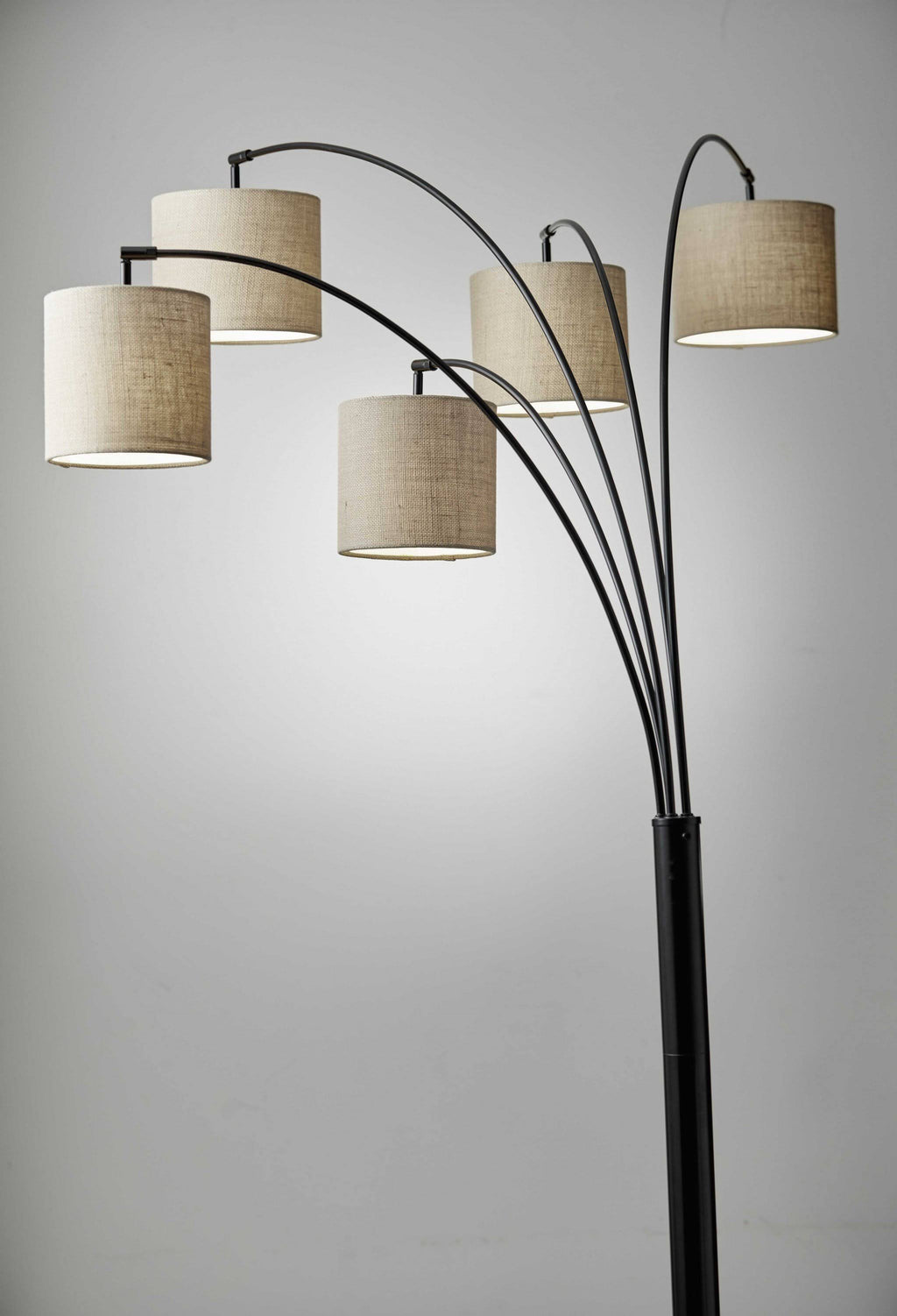 Brushed Steel Metal 5-Arm Arc Lamp O656789