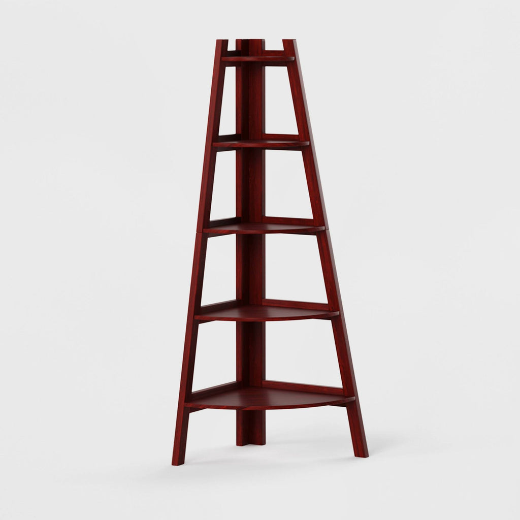 5 Shelf Corner Bookcase Cherry D9881