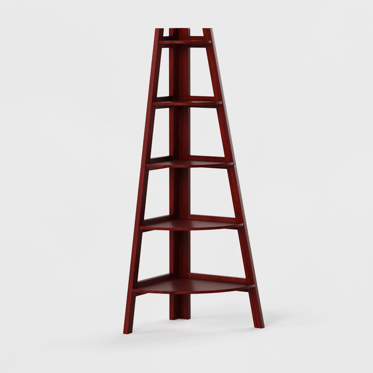 5 Shelf Corner Bookcase Cherry D9881