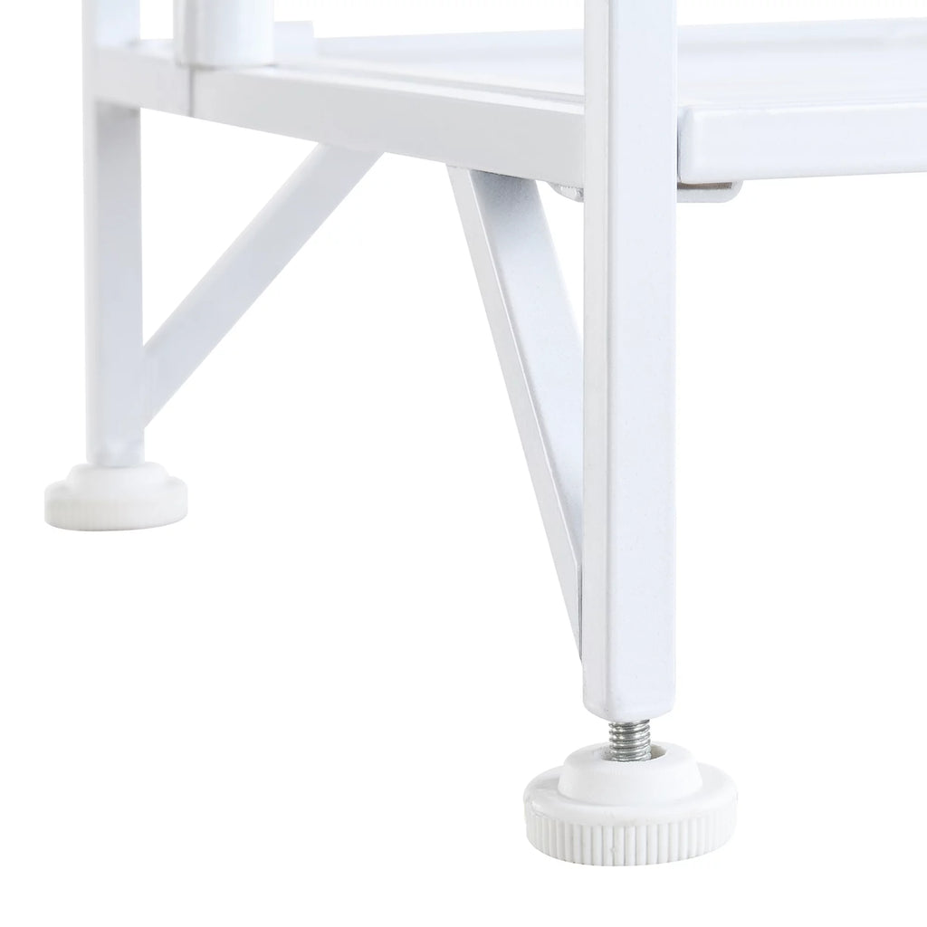3 Tier White Folding Metal Shelf Q2090