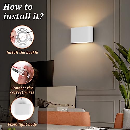 Black LED Wall Sconces 1 Pack Hardwired Up and Down Wall Mount Light Warm White 3000K with G9 Bulbs K171