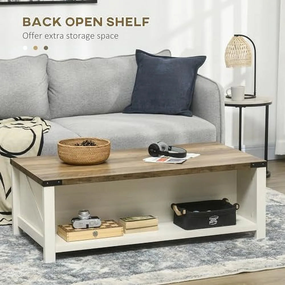 Farmhouse Coffee Table with Drawer Z669