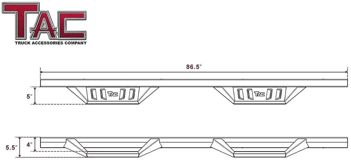 Black 4" Drop Side Steps Nerf Bars for Crew Cab Truck (2pcs) D520