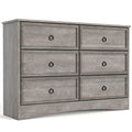 Gray 6 Drawer Dresser with Strip Lights C33889