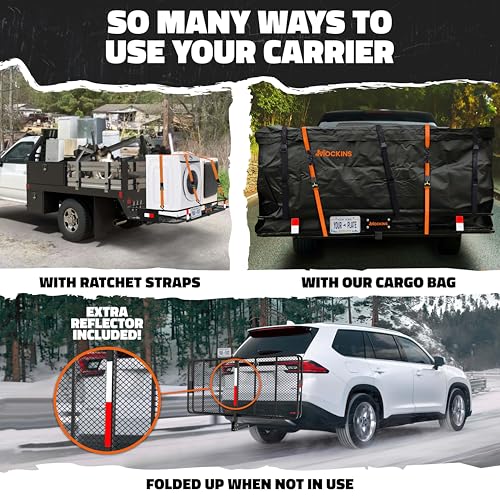 70"x30"x6" Folding Trailer Hitch Cargo Carrier Set with 40 Cu Ft Waterproof Storage Bag K958315