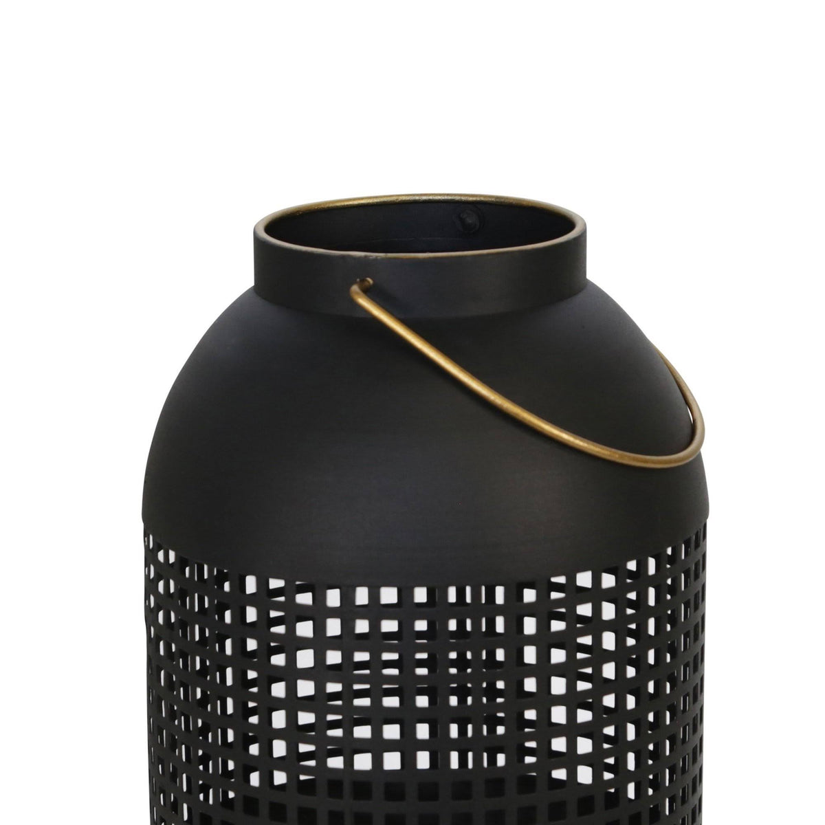 13 Inches Caged Metal Frame Lantern with Handle Y471841