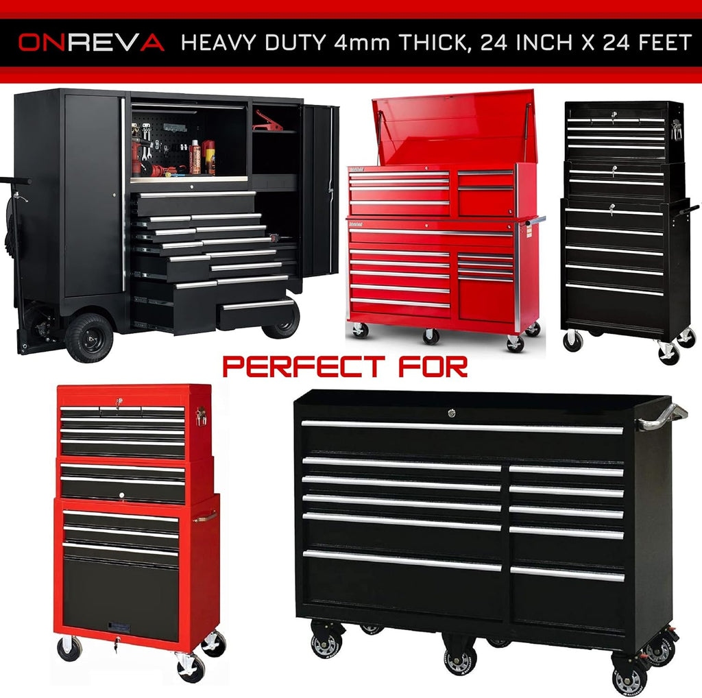 Tool Box Liner 24 Inch x 24 Ft 4mm Heavy Duty Nonslip Rubber Mat N38444