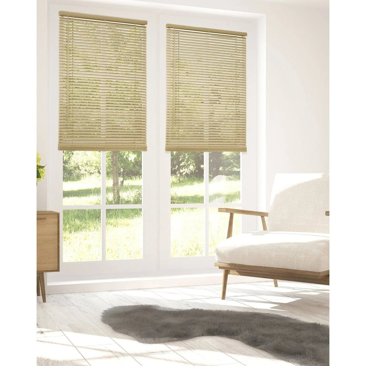 Cordless 1-Inch Vinyl Mini Blinds Cappuccino E36167