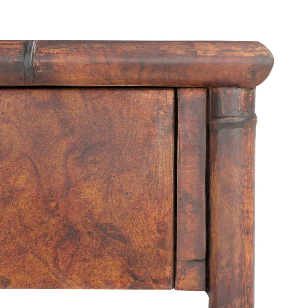 Dark Brown Gold Wood Console Table with Drawer F233243