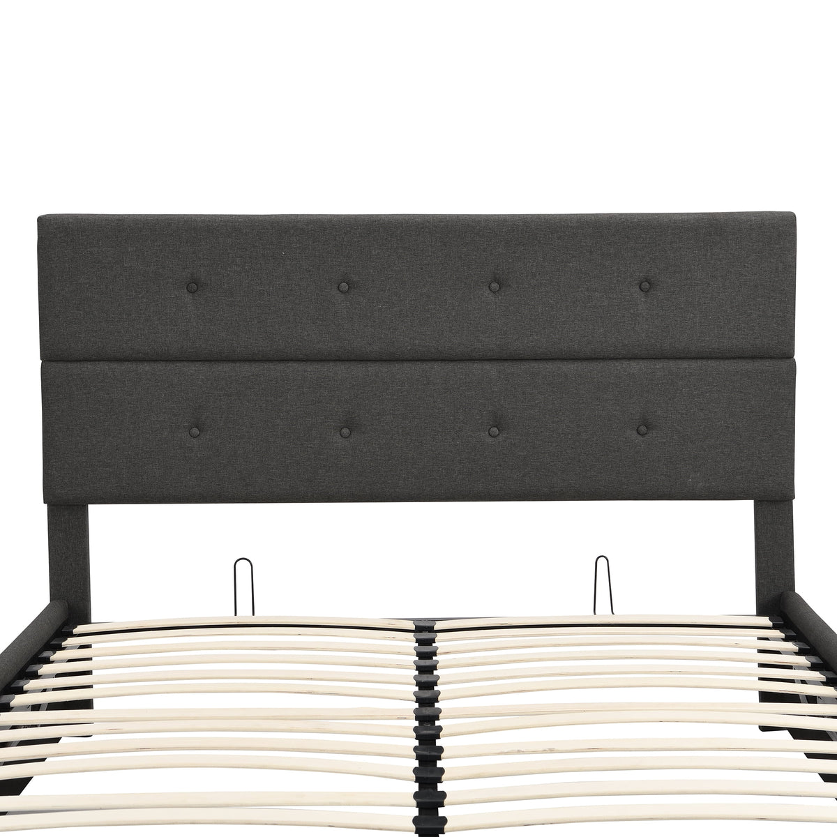 Gray Queen Size Upholstered Lift Up Bed with Headboard and Storage Z793445