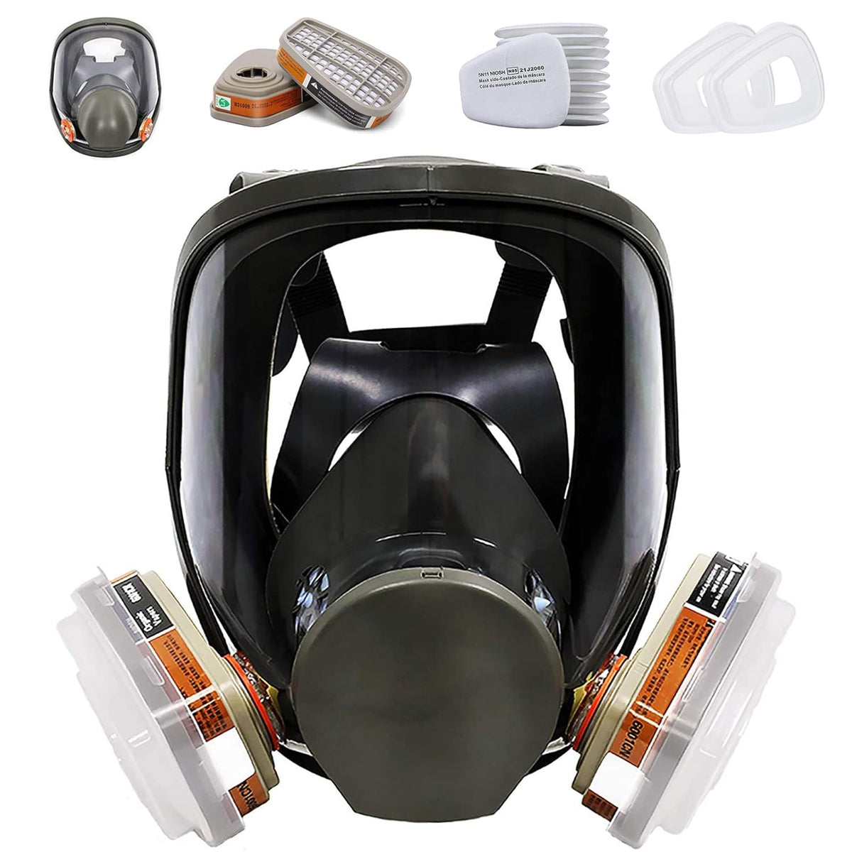 Full Face Reusable Respirator Gas Mask Pack of 2 X4912