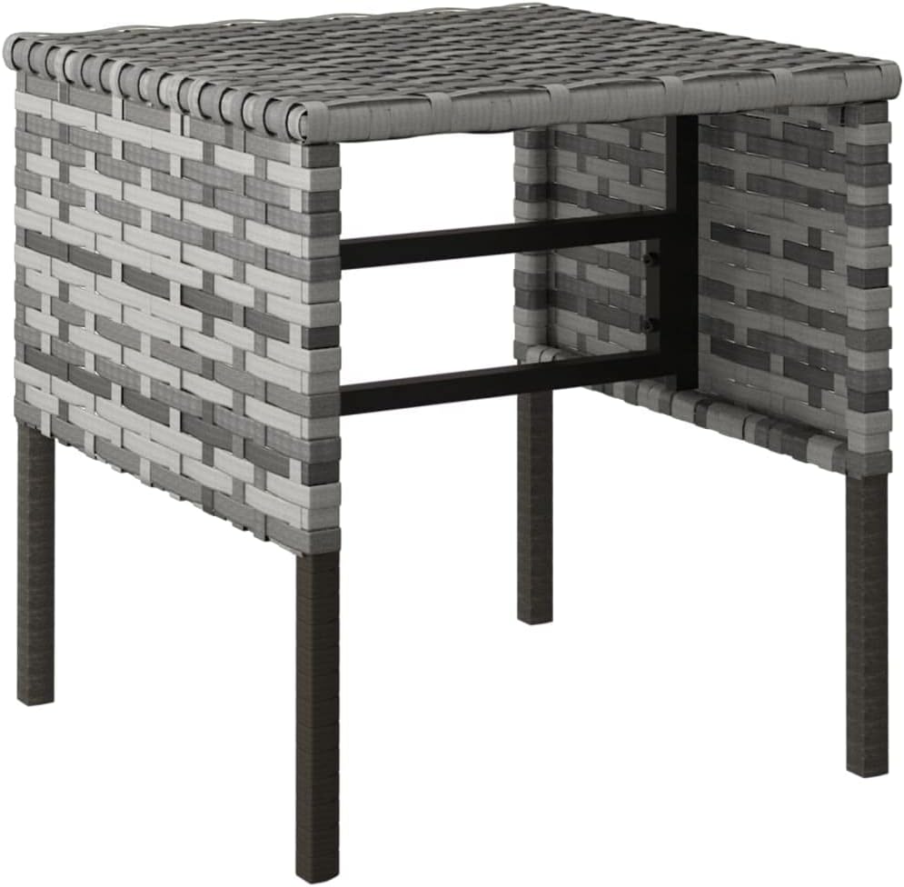 4 pcs Gray Poly Rattan Outdoor Sectional Patio Furniture Set with Cushions W561