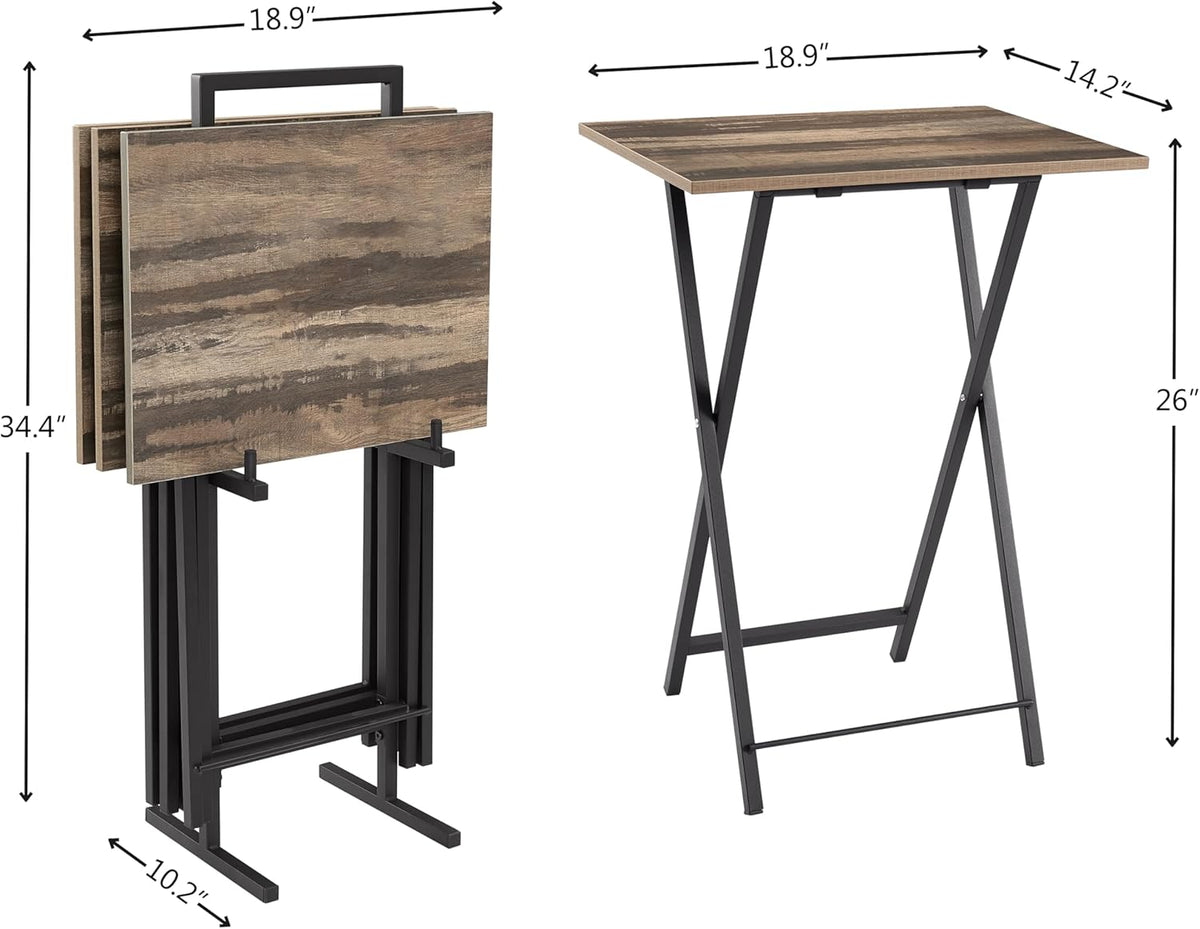 Set of 4 Folding Tv Tray Table A571465