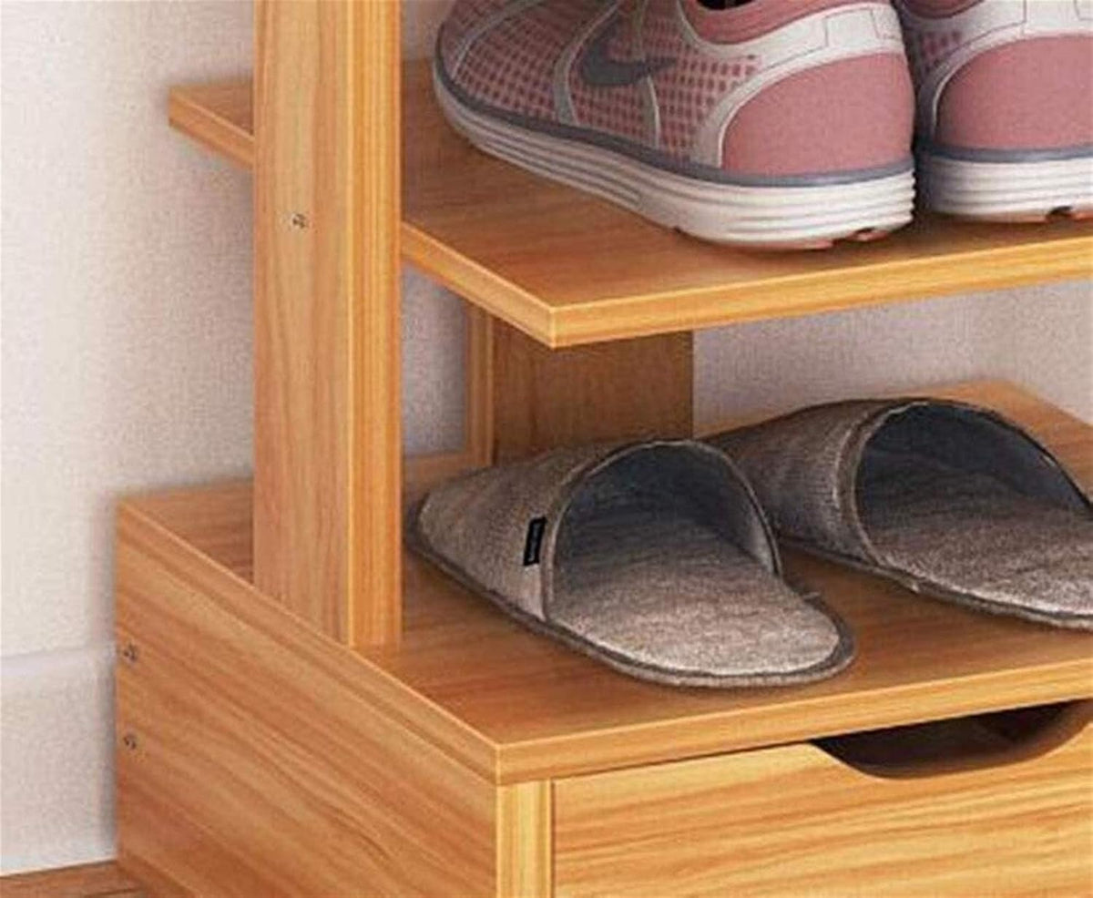 Tall Narrow Shoe Cabinet with Adjustable Shelf and Drawer A895787