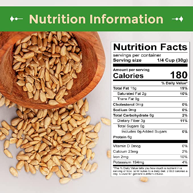 Sunflower Seed Kernels Raw No Shell 1lb bag L552