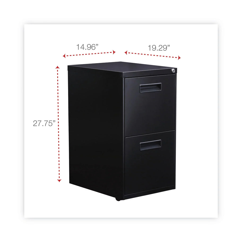 Black Two-Drawer Metal Pedestal File B9202