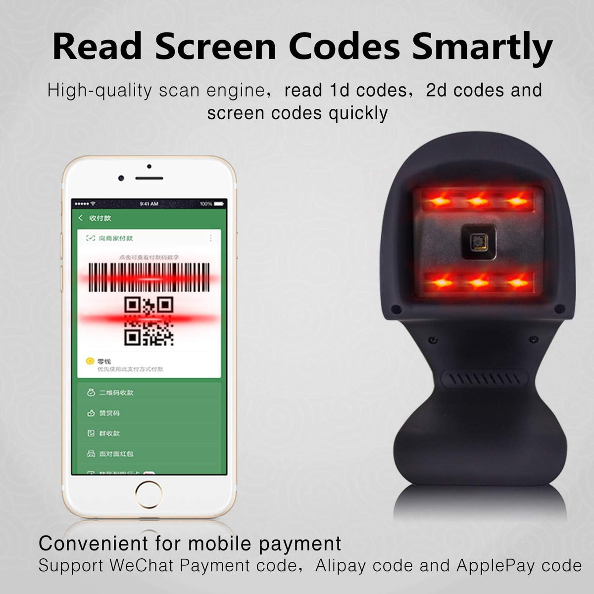 2D Barcode Scanner, Hands-Free USB Barcode Reader, Pack of 2 P633