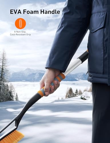 27" Snow Brush and Ice Scrapers with Foam Grip S955