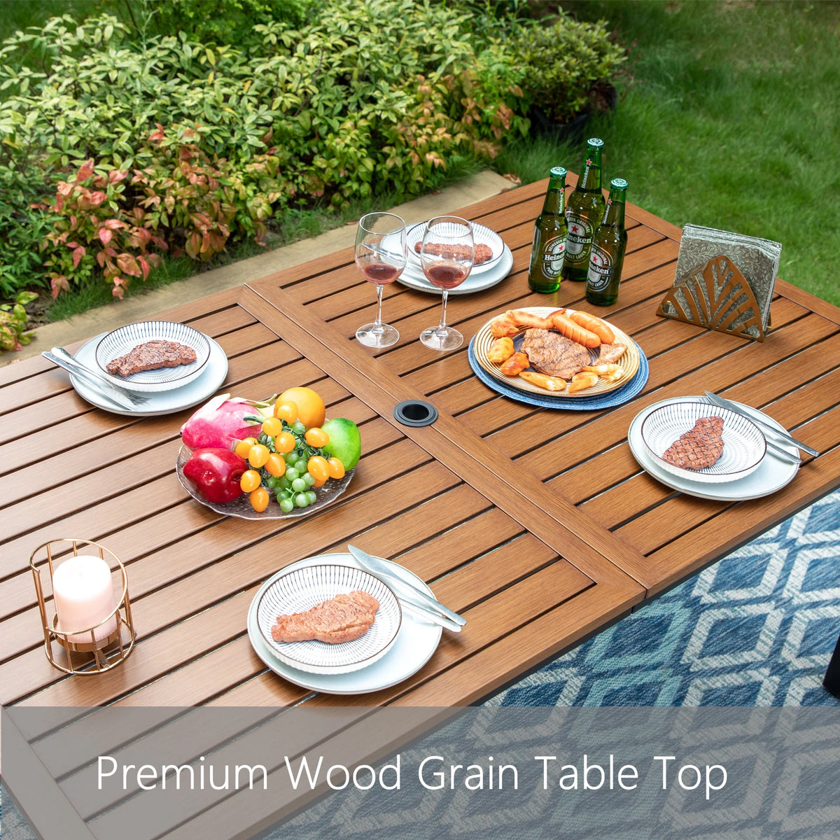7-Piece Outdoor Dining Set with Swivel Chairs and Table C9130