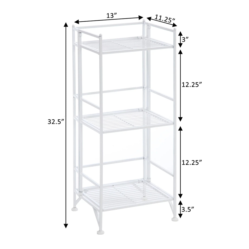 3 Tier White Folding Metal Shelf Q2090