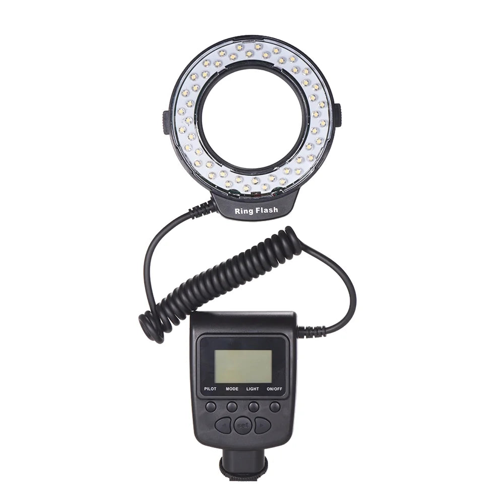 Flash Lamp 8 Adapter Power 3 Diffusers 3000-15000K LED LCD Display P719