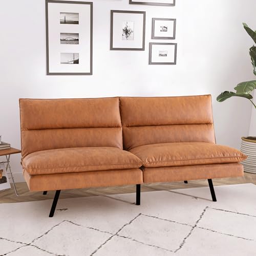 Dark Black Memory Foam Armless Futon Sofa Bed X40804