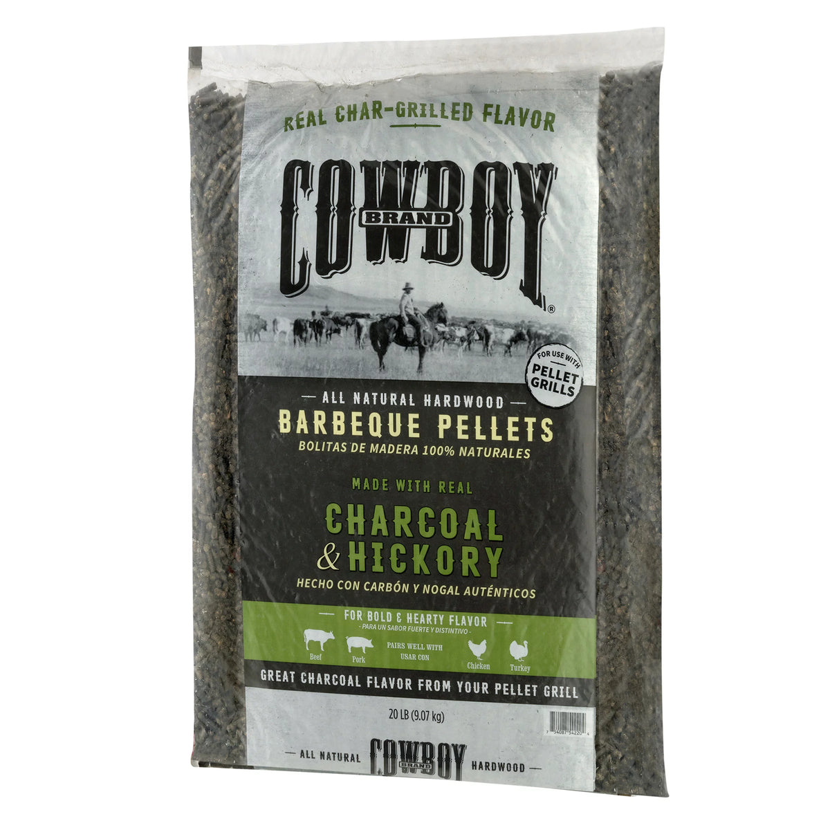 20LB Charcoal and Hickory Wood Pellets I1555