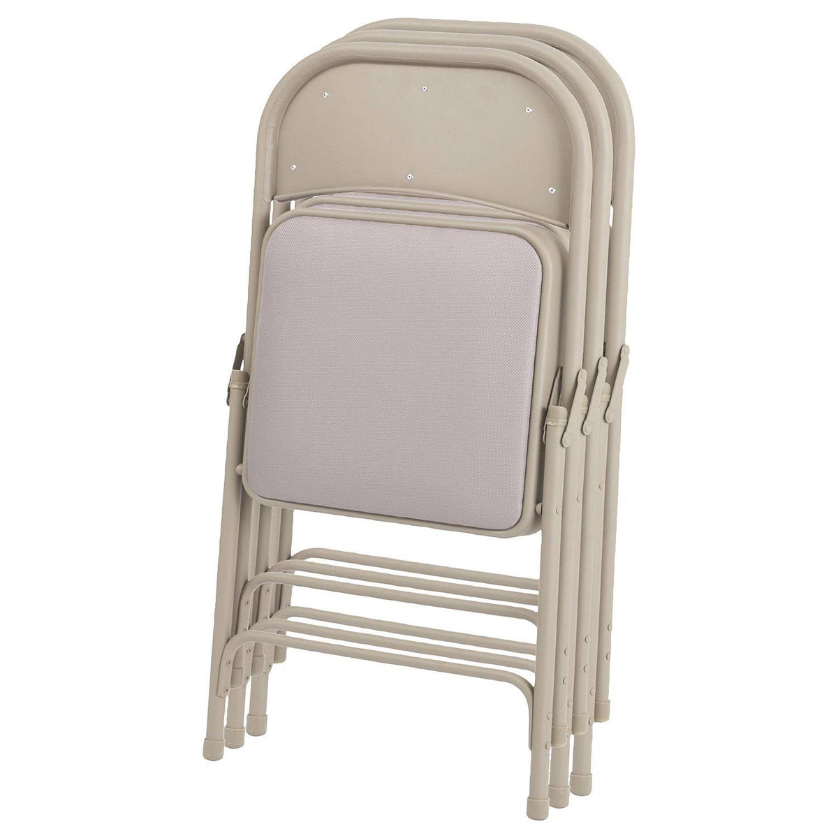 Steel Folding Chair with Fabric Back and Seat, Tan, 4/Carton C26008
