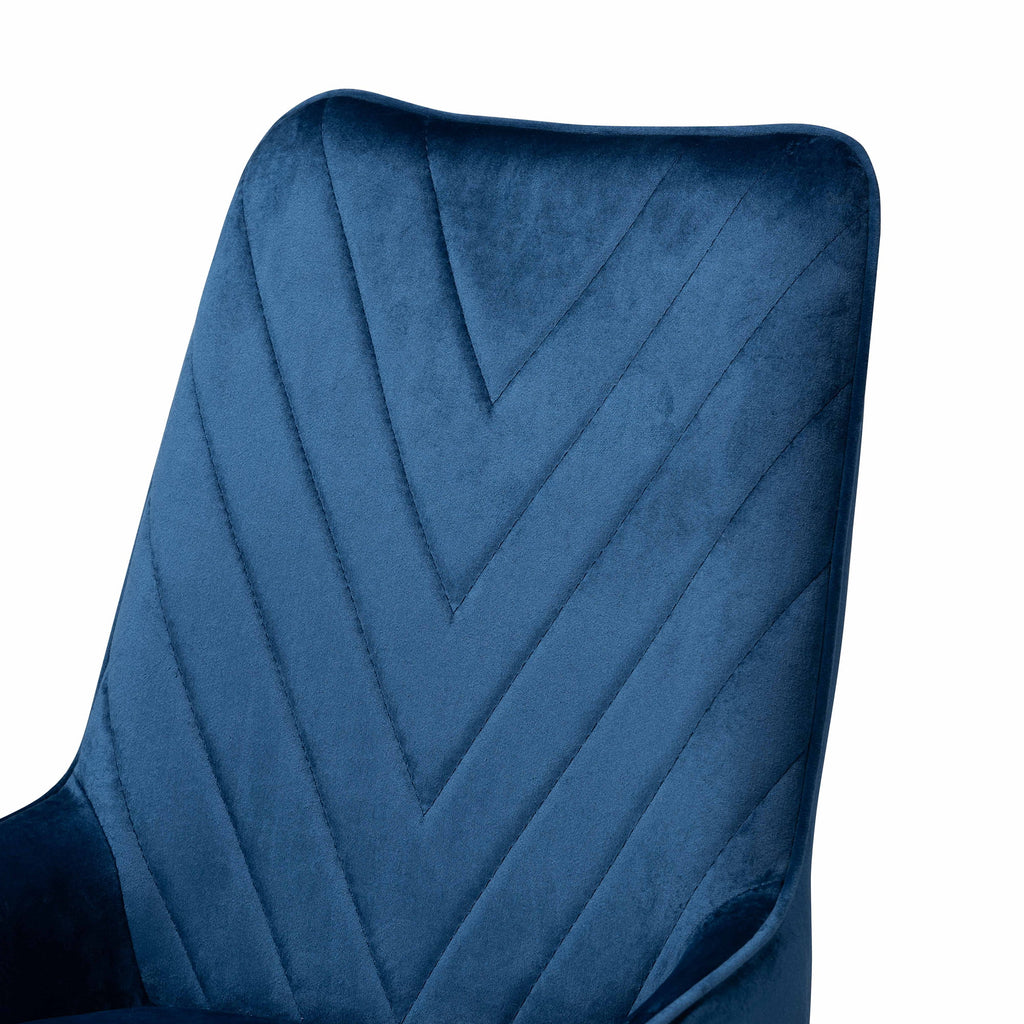 Navy Blue/Gold Dining Chair Set of 2 U9795