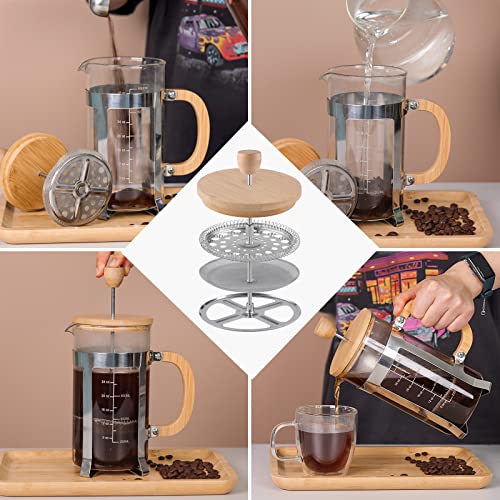 34 oz French Press Coffee Maker with Bamboo Lid A382591