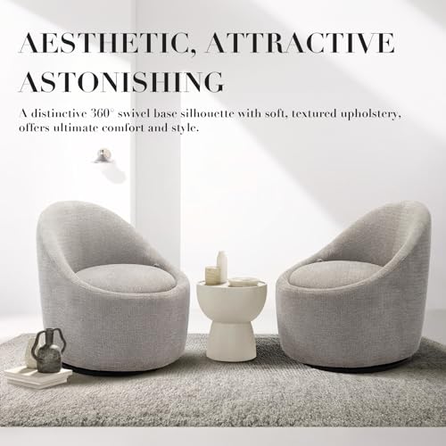 Beige Swivel Accent Chair with Hidden Storage T52985