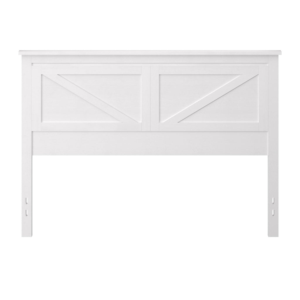 Queen Size Gloss White Wood Panel Headboard S619