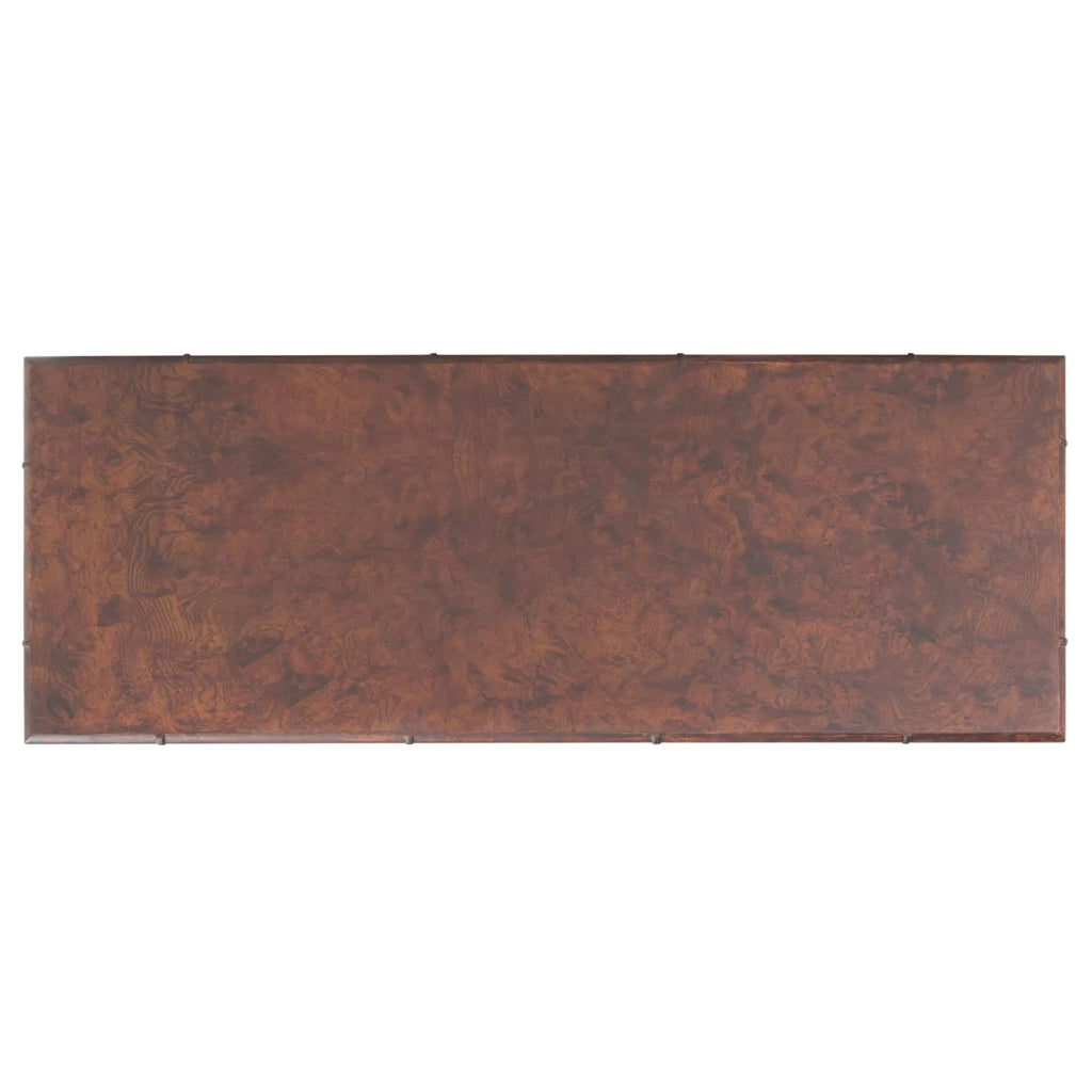 Dark Brown Gold Wood Console Table with Drawer F233243