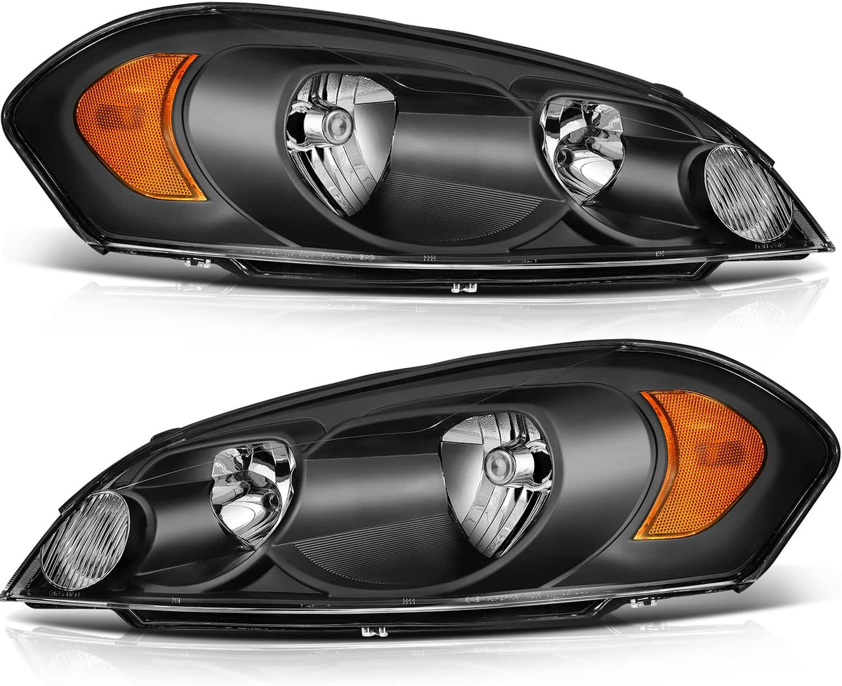 Chrome Housing Amber Reflector Clear Lens Headlight Assembly Y164148
