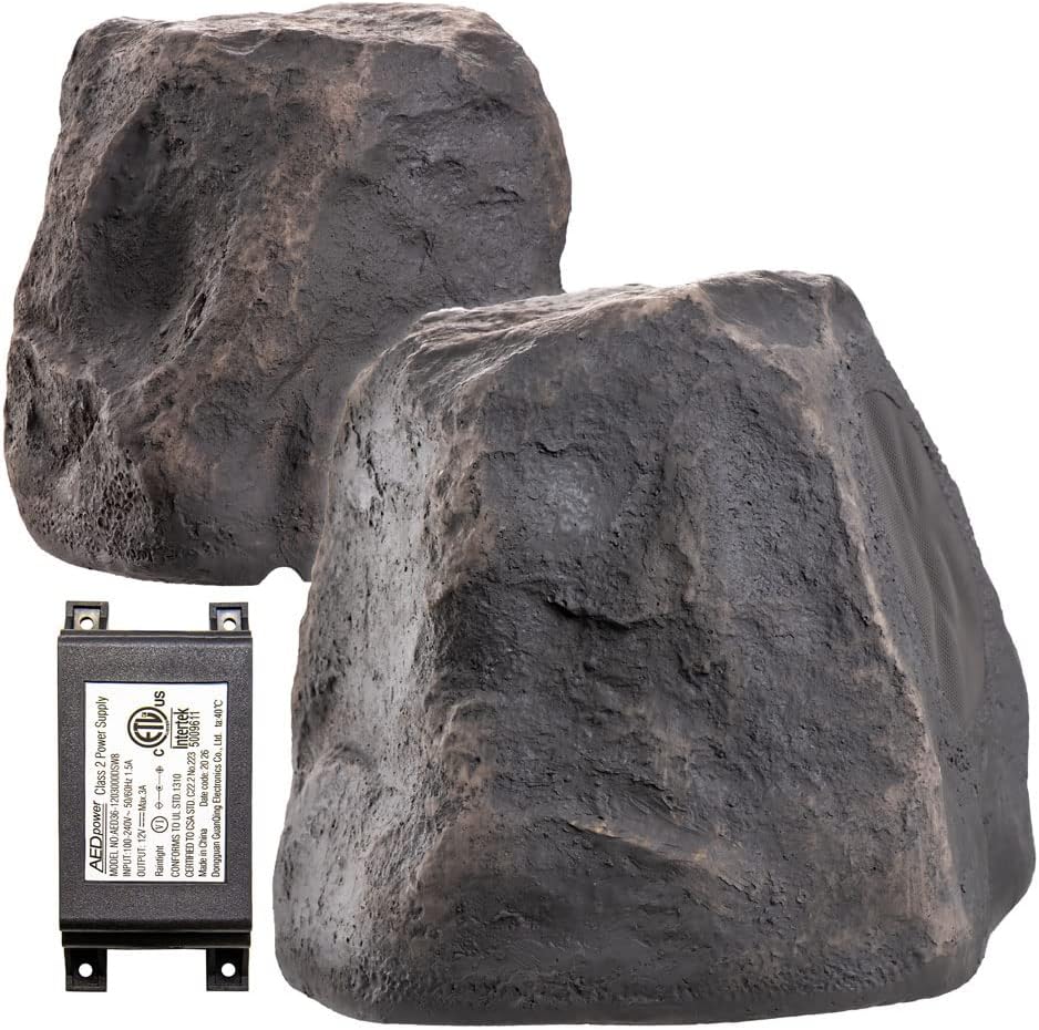 8 Wireless Bluetooth Outdoor Rock Speaker Sandstone Brown Pair IP67 R387898