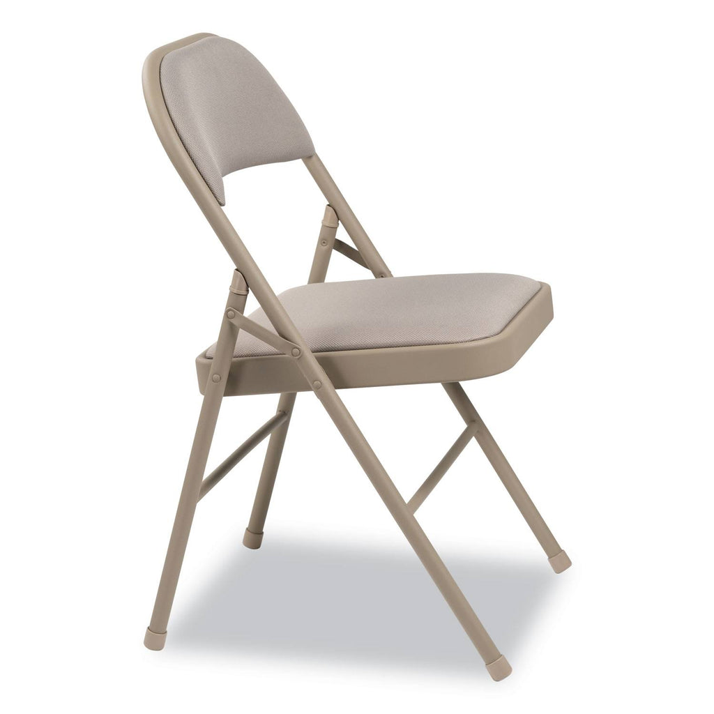 Steel Folding Chair with Fabric Back and Seat, Tan, 4/Carton C26008
