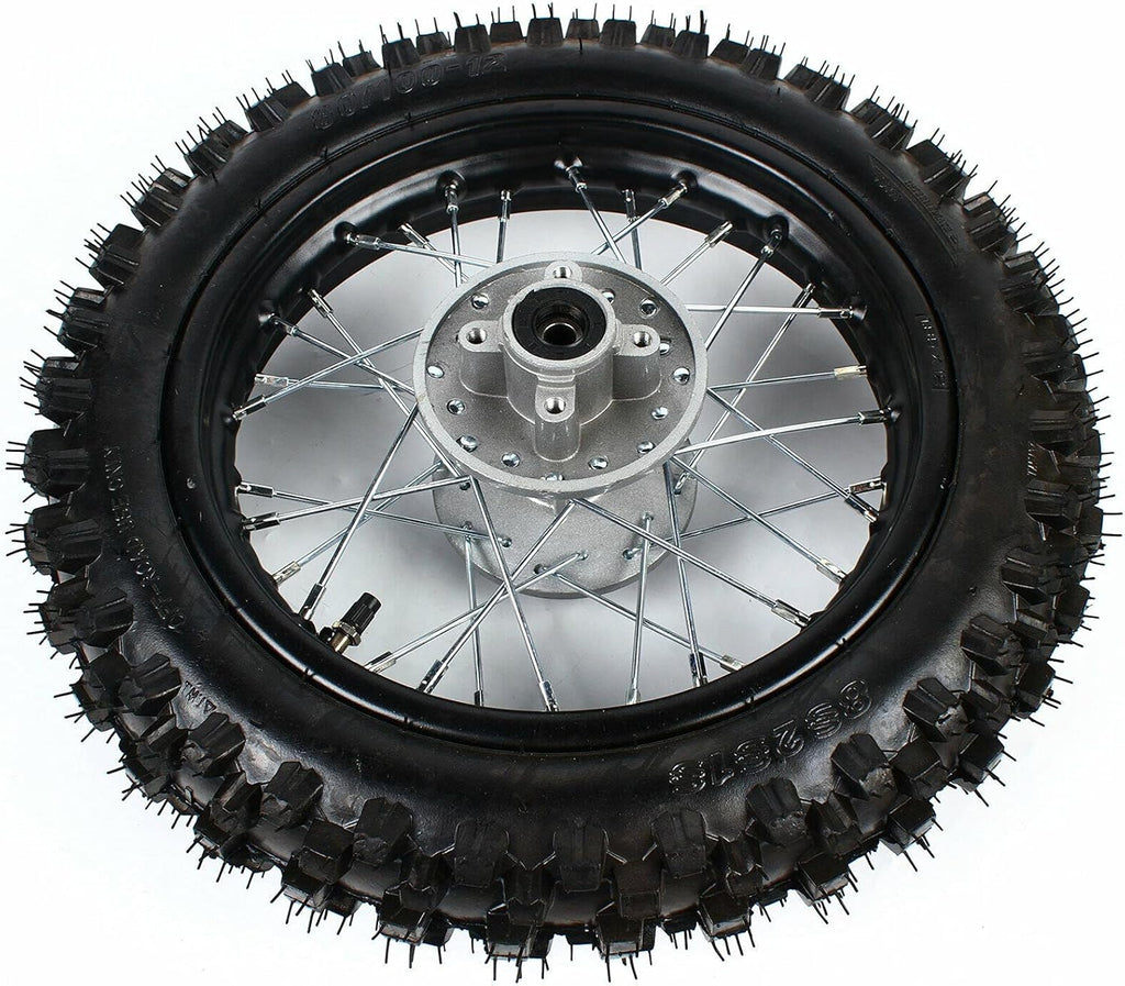 12" Rear Tire Wheel Rim Tube with Sprocket & Brake Disc Rotor 80/100-12 V222225