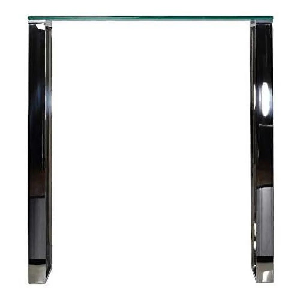 Small Glass and Stainless Steel Console Table W172