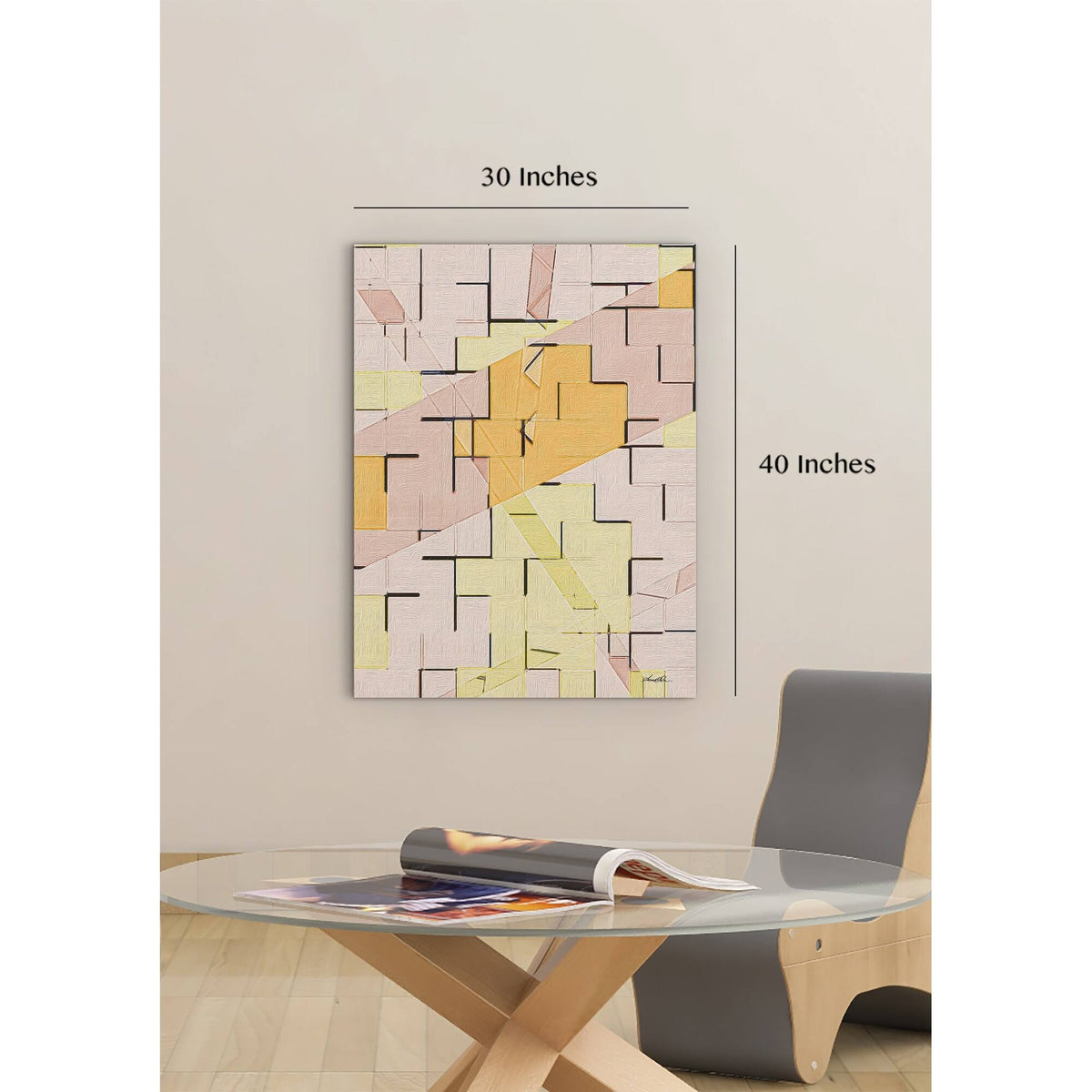 Pastel Wall Premium Stretched Canvas in Multi-Color L288501