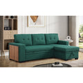 Green Reversible Sleeper Sectional Sofa Bed X756
