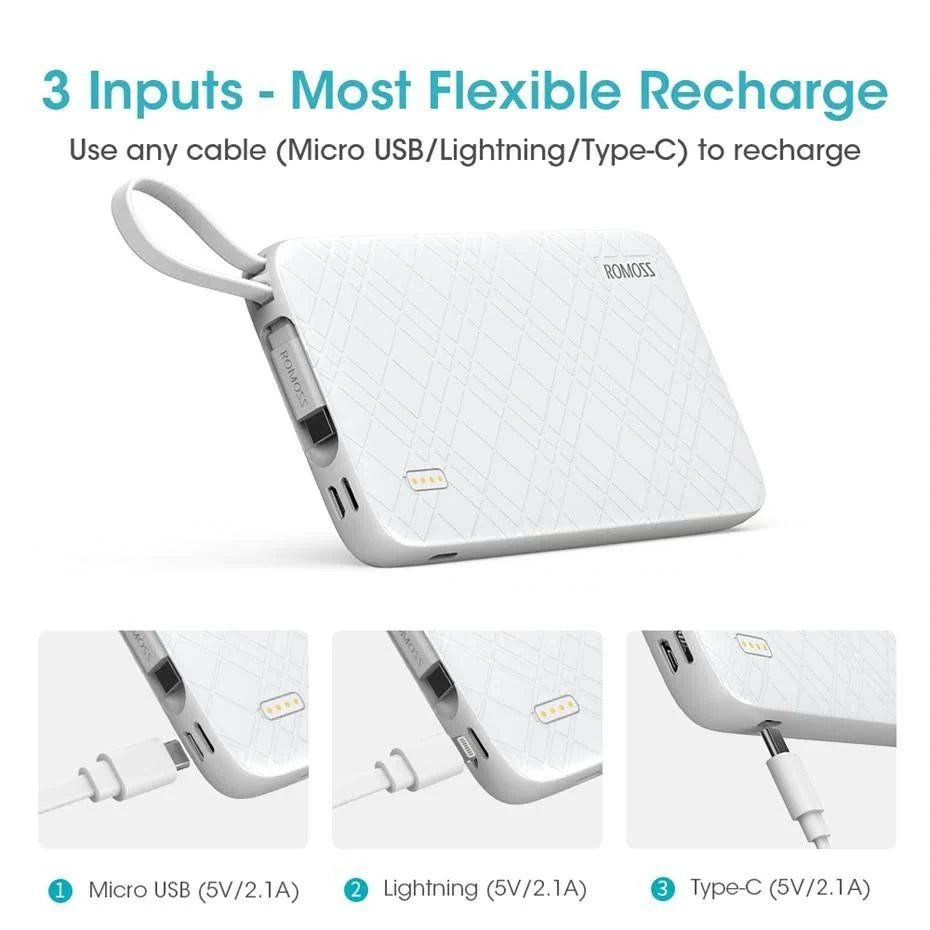 10000mAh Power Bank with Built-in Micro USB Cable Q35465